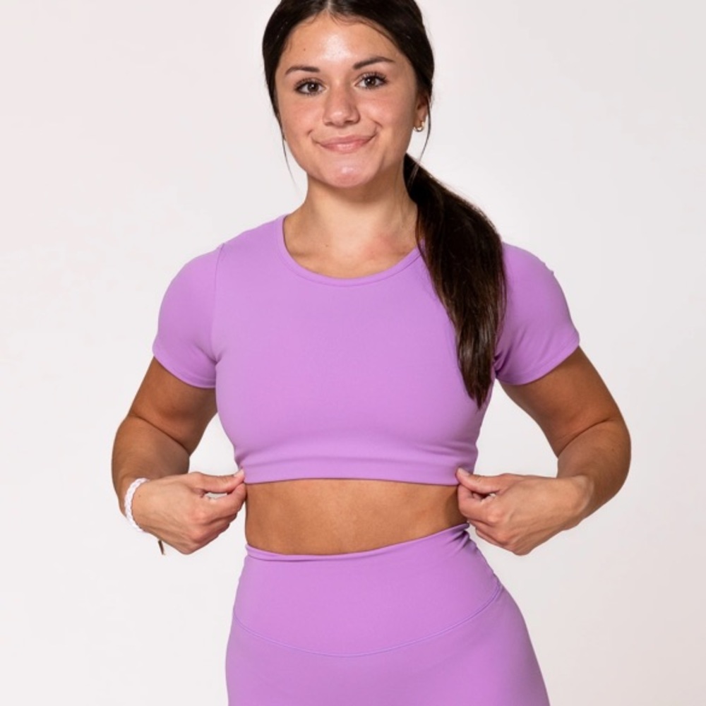 P’Tula Crew Cropped Tee - Lavender (M)